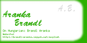 aranka brandl business card